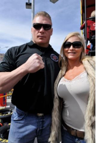 Mya Lynn Lesnar's dad, Brock Lesnar, with her new mom Rena Marlette Lesnar.